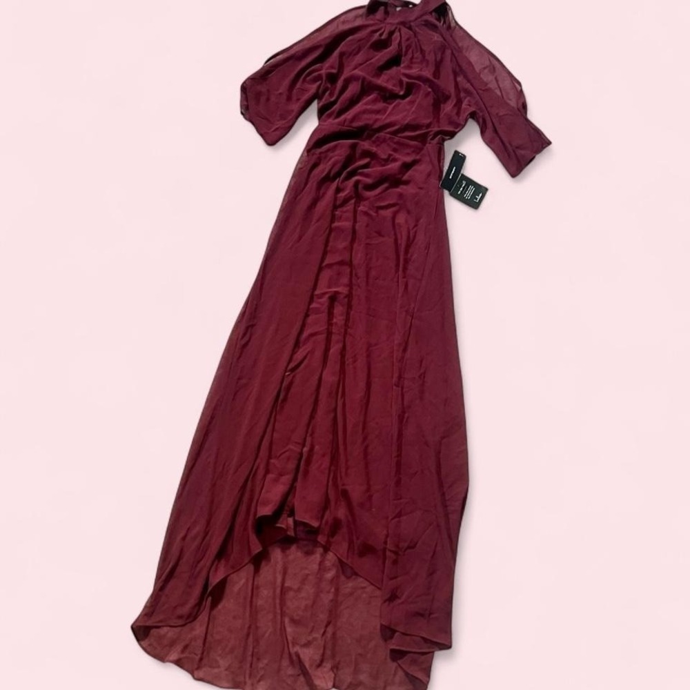 Lulus Burgundy Whimsygoth Flowy Ethereal Goddess Dress Womens XS Gothic Mystical
